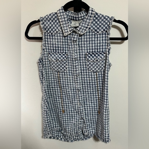 White Crow Checkered Top Sz XS - Picture 2 of 7